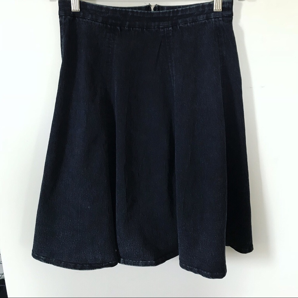 Denim black midi skirt